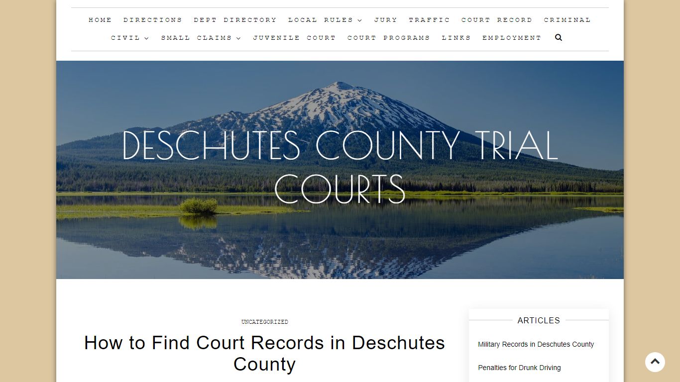 How to Find Court Records in Deschutes County - DESCHUTES ...